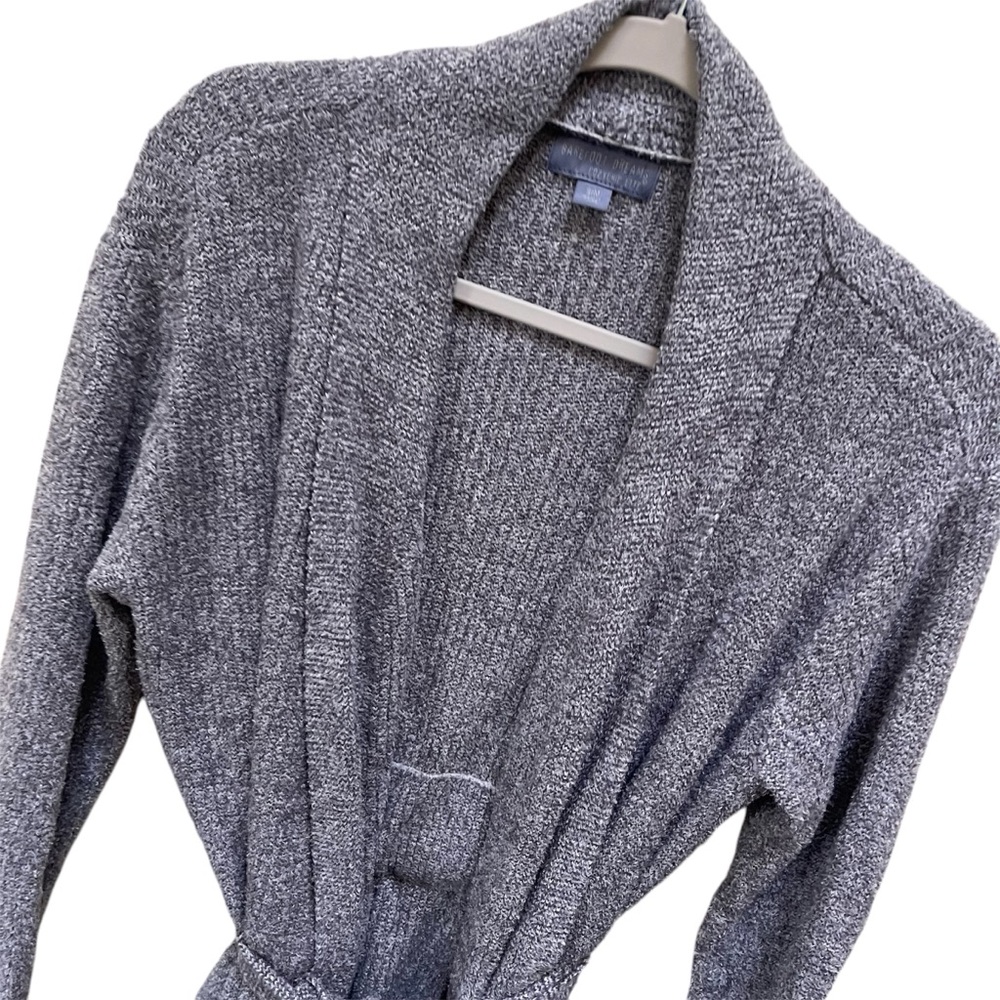 Barefoot Dreams CozyChic Lite Ribbed Robe S / M in Pacific Blue Pearl (Gray) - Picture 4 of 11
